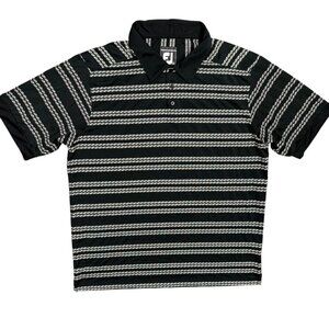 FootJoy Polo Golf Shirt Prodry Superlite Striped Short Sleeve Textured XL